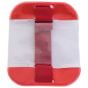 Visible Armband ID - Wipe Clean Clear PVC Adjustable Elastic Band - Red