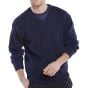 V-Neck Sweater Thick Acrylic Material Ribbed Waistband-Cuffs Navy Blue SML