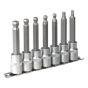 Hex Ball-End Socket Bit Set 7pc 100mm 1/2"Sq Drive Metric Sealey Part No. AK622