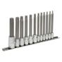 TRX-Star Socket Bit Set 12pc 1/4", 3/8" & 1/2"Sq Drive 100mm Sealey Part No. AK6221