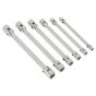 Double Flexi-Head Socket Spanner Set 6pc Fully Polished Metric Sealey Part No. AK635