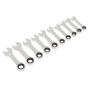 Combination Ratchet Spanner Set 10pc Stubby Metric Sealey Part No. AK6396