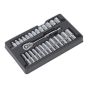 Ratchet Wrench & Socket Rail Set 27pc 1/2"Sq Drive Sealey Part No. AK66483