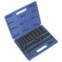 Impact Socket Set 32pc Standard/Deep 3/8" & 1/2"Sq Drive Metric/Imperial Sealey Part No. AK681