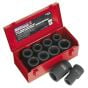 Impact Socket Set 10pc Deep 1"Sq Drive Metric/Imperial Sealey Part No. AK689