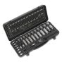 Socket Set 34pc 3/8"Sq Drive 6pt WallDrive Metric Black Series Sealey Part No. AK7971