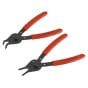 Circlip Pliers Set 2pc Reversible Straight/Bent Nose 12-25mm Sealey Part No. AK8445