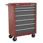 Rollcab 7 Drawer with Ball Bearing Slides - Red/Grey Sealey Part No. AP22507BB