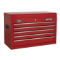 Topchest 5 Drawer with Ball Bearing Slides - Red Sealey Part No. AP225