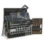 Topchest 5 Drawer with Ball Bearing Slides - Black & 230pc Tool Kit Sealey Part No. AP225BCOMBO