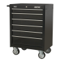 Rollcab 6 Drawer with Ball Bearing Slides - Black Sealey Part No. AP226B