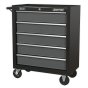 Rollcab 5 Drawer with Ball Bearing Slides - Black/Grey Sealey Part No. AP2505B