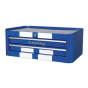 Mid-Box 2 Drawer Retro Style - Blue with White Stripes Sealey Part No. AP28102BWS