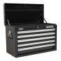 Topchest 5 Drawer with Ball Bearing Slides - Black Sealey Part No. AP33059B