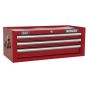 Mid-Box 3 Drawer with Ball Bearing Slides - Red Sealey Part No. AP33339