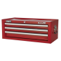 Mid-Box 3 Drawer with Ball Bearing Slides - Red Sealey Part No. AP33339