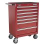 Rollcab 7 Drawer with Ball Bearing Slides - Red Sealey Part No. AP33479