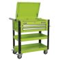 Heavy-Duty Mobile Tool & Parts Trolley 2 Drawers & Lockable Top - Hi-Vis Green Sealey Part No. AP760MHV