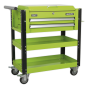 Heavy-Duty Mobile Tool & Parts Trolley 2 Drawers & Lockable Top - Hi-Vis Green Sealey Part No. AP760MHV