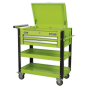 Heavy-Duty Mobile Tool & Parts Trolley 2 Drawers & Lockable Top - Hi-Vis Green Sealey Part No. AP760MHV