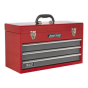 Tool Chest 3 Drawer Portable with Ball Bearing Slides - Red/Grey Sealey Part No. AP9243BB