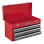 Tool Chest 3 Drawer Portable with Ball Bearing Slides - Red/Grey Sealey Part No. AP9243BB