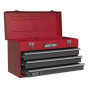 Tool Chest 3 Drawer Portable with Ball Bearing Slides - Red/Grey Sealey Part No. AP9243BB