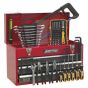 Portable Tool Chest 3 Drawer with Ball Bearing Slides - Red/Grey & 93pc Tool Kit Sealey Part No. AP9243BBCOMBO