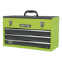 Tool Chest 3 Drawer Portable with Ball Bearing Slides - Hi-Vis Green Sealey Part No. AP9243BBHV