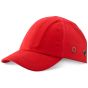 Safety Baseball Cap c/w Mesh sides fits over an ABS plastic shell Cap Red