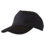 Baseball Cap Pre-Curved Standard Peak Fabric 5 Panel Low Profile Style Blk