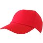 Baseball Cap Pre-Curved Standard Peak Fabric 5 Panel Low Profile Style Red