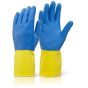 BI Colour Glove Heavy weight Neoprene Rubber Tear Resistant Yellow/Blue SML