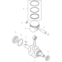 Crankshaft and Piston Assembly for Makita BHX2500 Leaf Blower