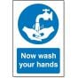 Now Wash your Hands Sign Blue - MB011