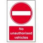 No Unauth Vehicles 3mm Foamex