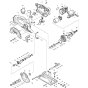 Main Assembly for Makita BSS500 Cordless Circular Saw