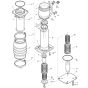 Spring And Guide Unit (S/N 101540559727-101540559999) for Bomag BT60/4 Rammers