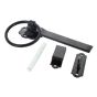 150mm 6" - Plain Ring Handle Tapered Gate Latch Sets for side gates Blk