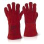 Welders Gauntlet 14" Reinforced Palm/Finger & Fully Lined hand/Cuff Red  11