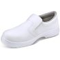 Micro-Fibre Slip On Shoe S2 Slip Resistant with Steel Toe Cap White Size 04