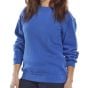 Sweatshirt Poly/Cotton Fleece Inner Ribbed Cuff/Waistband Royal Blue SML