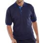 Click Polo Shirt Poly/Cotton Fabric Lined Neck Seam Two Tone Navy/Royal XXL