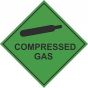 Compressed Gas Hazard Warning Diamond Label 100mm x 100mm