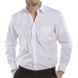 Classic Shirt Long Sleeve Poly/Cotton Stiff Collar Button Cuffs White 14.5