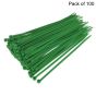 Green Cable Ties 4.8mm x 200mm, 100 Pack