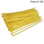 Yellow Cable Ties 4.8mm x 200mm, 100 Pack