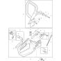 Handle and Throttle Assembly for Makita DCS430-38 Chainsaws