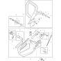 Handle and Throttle Assembly for Makita DCS4300I-38 Chainsaws