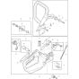 Handle and Throttle Assembly for Makita DCS4300I-45 Chainsaws